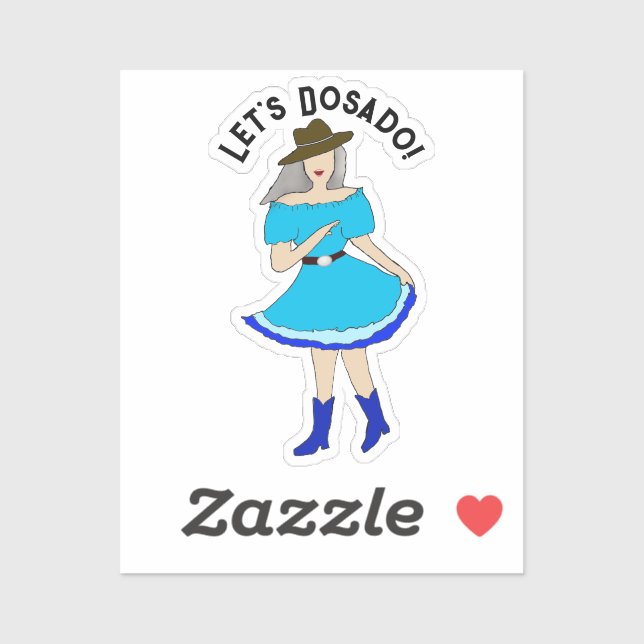 Square Dancing Woman Sticker (Sheet)