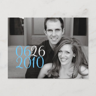 Square Date Announcement Postcard