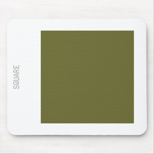 Square _ Deep Olive and White Mouse Pad