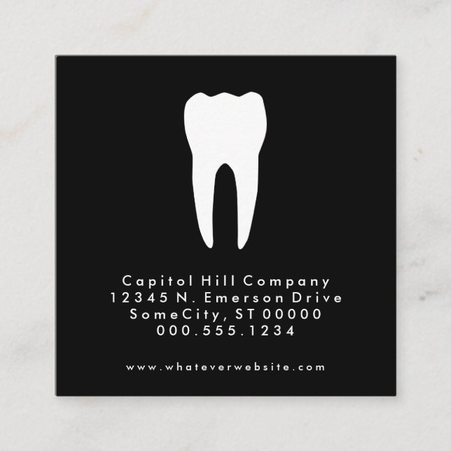 square dentist appointment reminder card (Front)