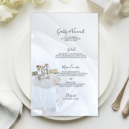 Square Diamond Ring Pillar Crystal Wedding Menu