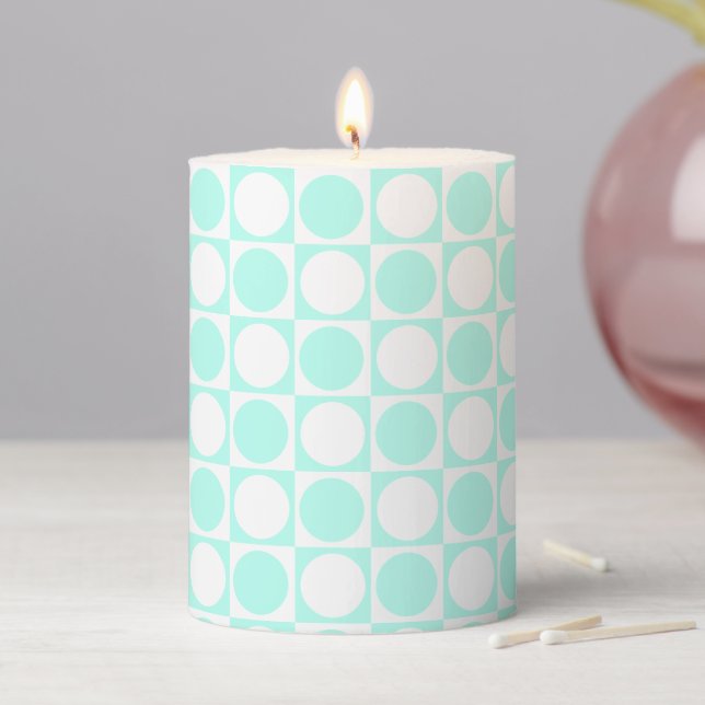 Square Dot Custom Pattern Pillar Candle (In Situ)