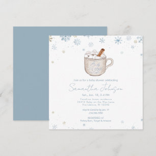 Square Dusty Blue Baby It's Cold Outside Shower