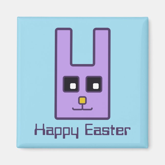 Square Easter Bunny Magnet (Front)