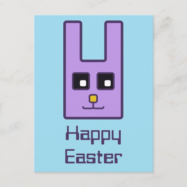 Square Easter Bunny Postcard (Front)