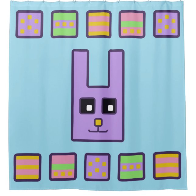 Square Easter Bunny Shower Curtain (Front)