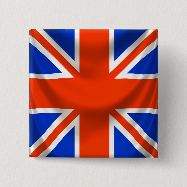 square english flag pinback button (Front)