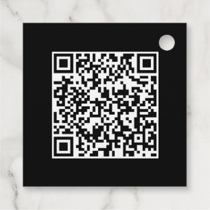 Square Favor Tags with Custom QR Code Design