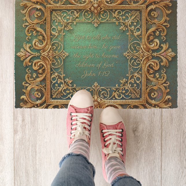 Square Fillagree Frame Customizable  Fiber Doormat (Creator Uploaded)