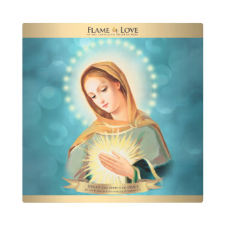 Square Flame of Love Icon Metal Wall Art 