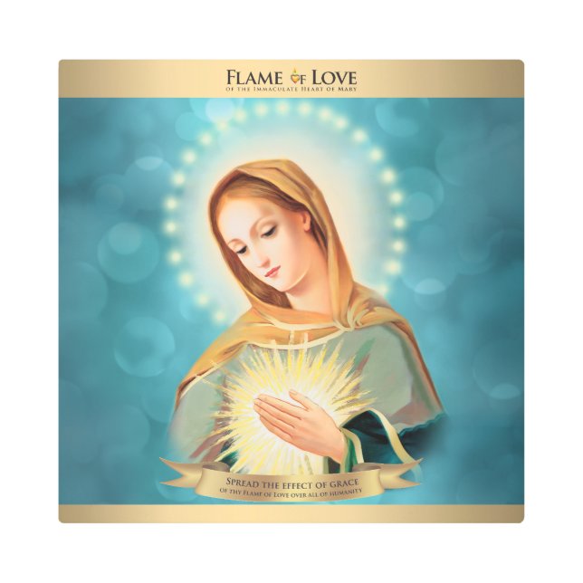 Square Flame of Love Icon Metal Wall Art  (Front)