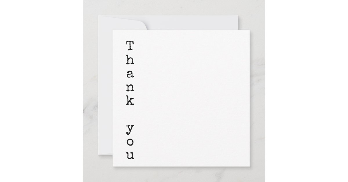 Square Flat Thank You Card | Zazzle