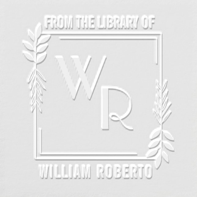 Square Floral Monogram Initial From the library of Embosser (Design)