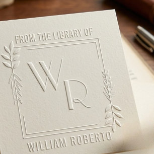 Square Floral Monogram Initial From the library of Embosser
