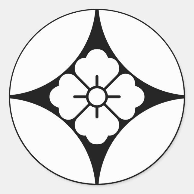 Square flower in seven treasures classic round sticker (Front)