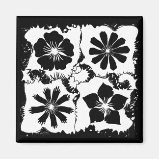 square flowers magnet