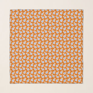 square flowers orange scarf