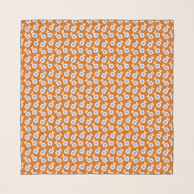 square flowers orange scarf (Front)