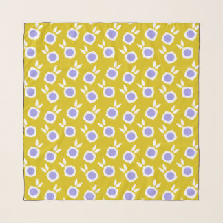 square flowers yellow purple scarf