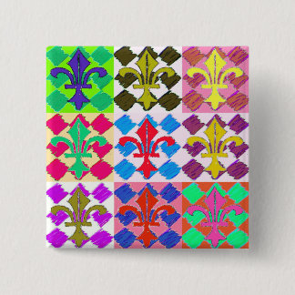 Square Fluer de Lys Button