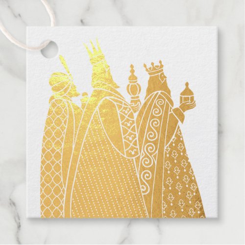 Square Foil Favor Tag _ We Three Kings