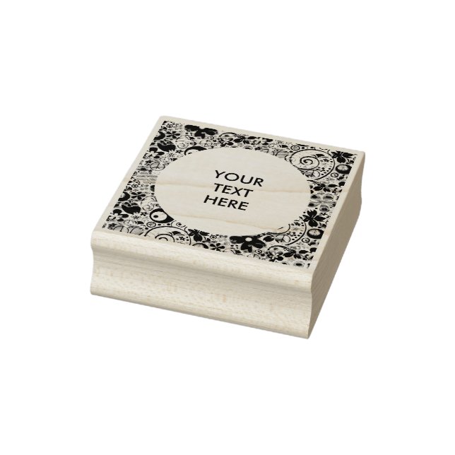 Square Frame Flower Power I + your ideas Rubber Stamp (Stamp)