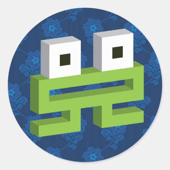 Square frog classic round sticker