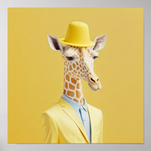 Square Gentle Giraffe Poster