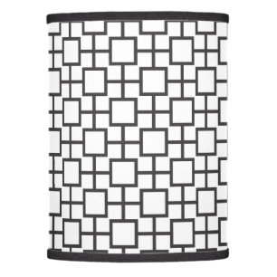 Square Geometric Black Pattern White Elegant Lamp Shade