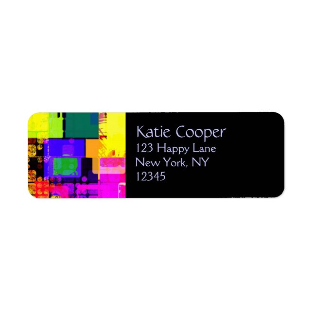 Square Geometric Multicolored Patter Label (Front)