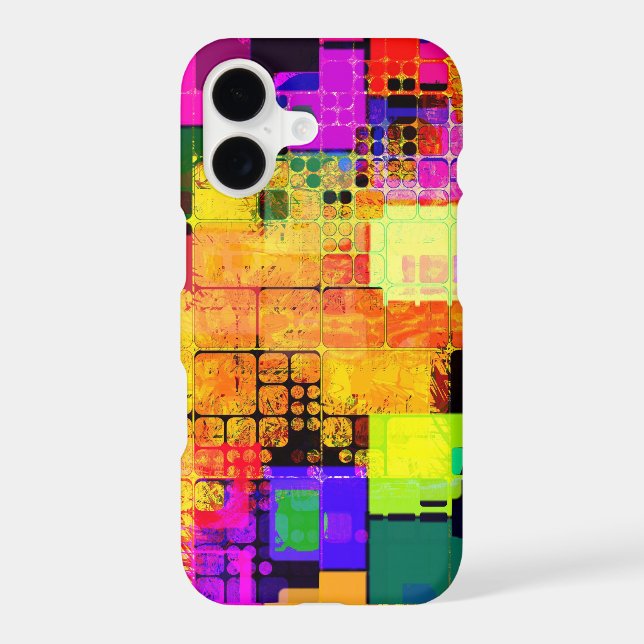 Square Geometric Multicolored Pattern Iphone Case (Back)