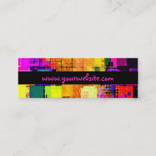 Square Geometric Multicolored Pattern Mini Business Card