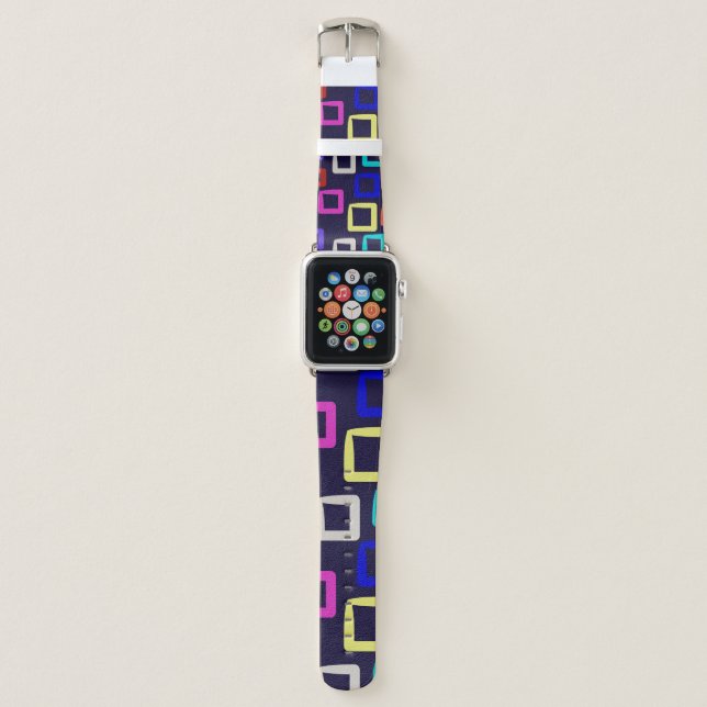 Square geometric painting, seamless design graphic apple watch band (Front)