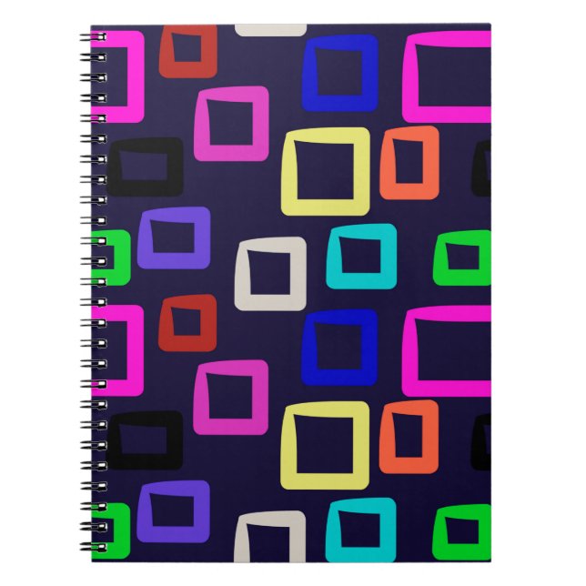 Square geometric painting, seamless design graphic notebook (Front)