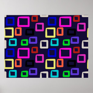 Square geometric painting, seamless design graphic poster