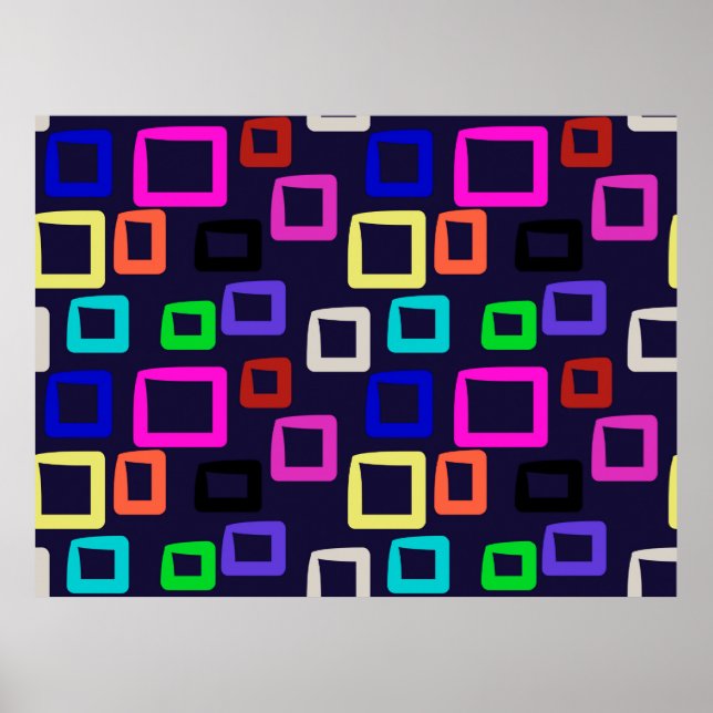 Square geometric painting, seamless design graphic poster (Front)