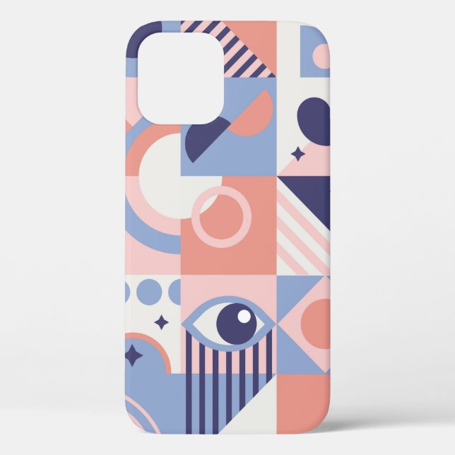 Square Geometric Shapes Background. Aesthetics in  Case-Mate iPhone Case (Back)