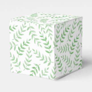 Square gift box - Leaves - green