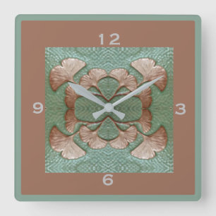 Square Gingko Wall clock