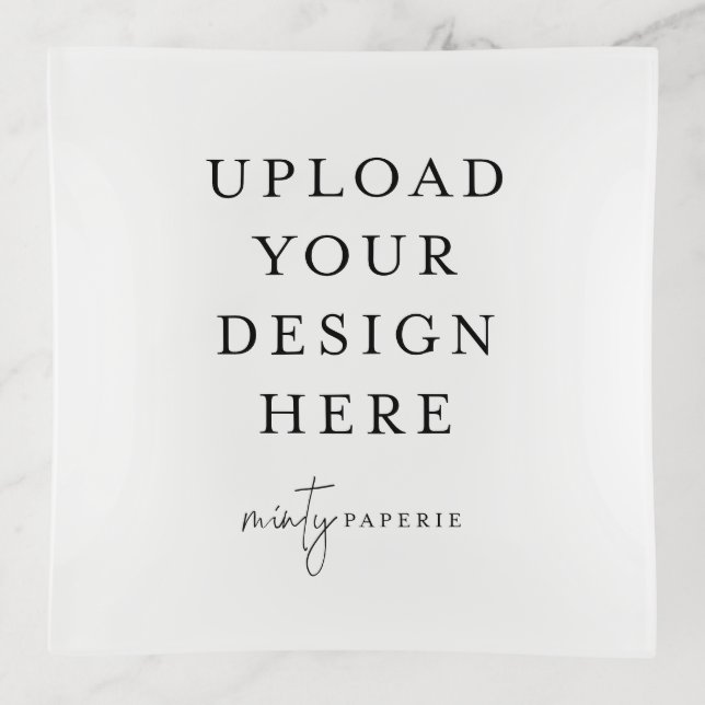 Square Glass Trinket Tray - Do It Yourself (Front)