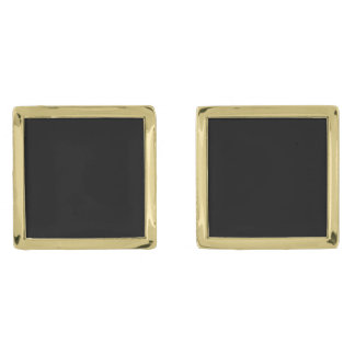 square gold and black cuff links