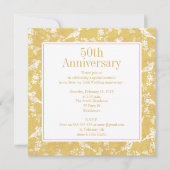 Square Golden 5oth Wedding Anniversary Invitation | Zazzle