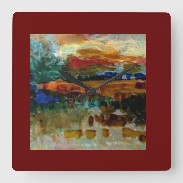 Square Grade A Acrylic Wall Clock... Rich scenery Square Wall Clock