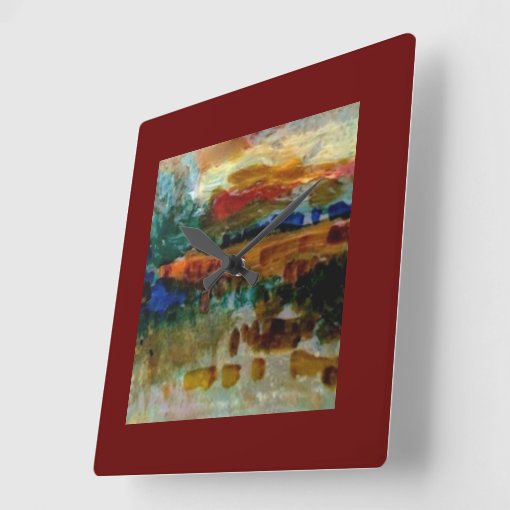 Square Grade A Acrylic Wall Clock... Rich scenery Square Wall Clock