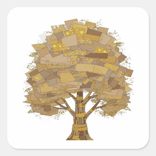 Square Gray TREE OF KNOWLEDGE Square Sticker (Front)