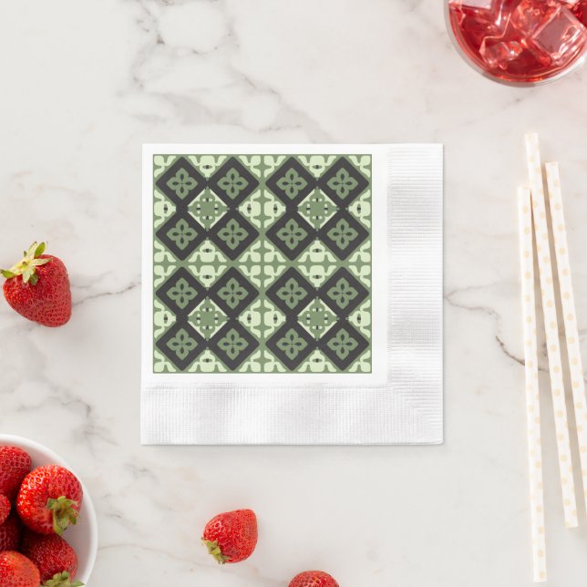 square green texture tile classic fashion gift coo napkins (Insitu)