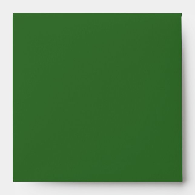 Square Green & White Monogram Envelopes - Return (Front)