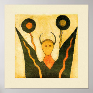 Square Hand Drum Native American Ceremonial Poster