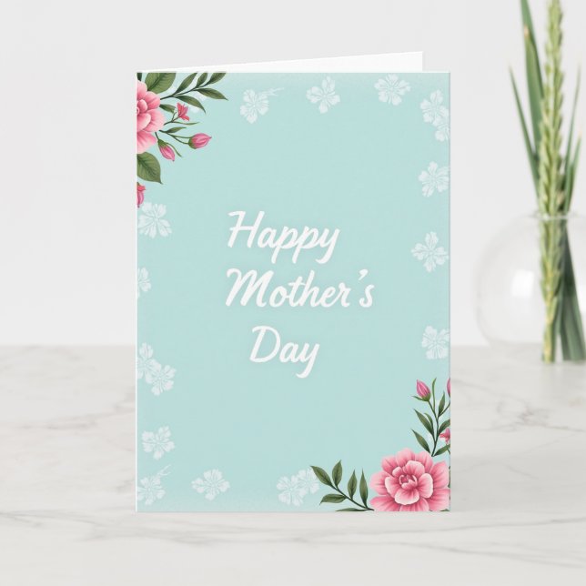 Square Happy Mothers Day Floral Card (Front)