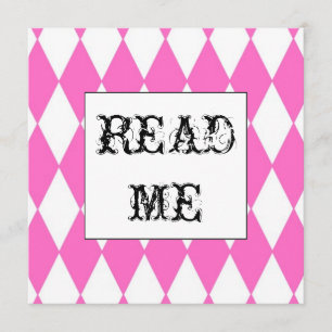 Square Harlequin Alice invitation